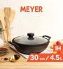 Pre Seasoned 11.8 Inch Non- Stick Black Cast Iron Kadhai with Lid