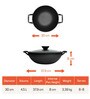 Pre Seasoned 11.8 Inch Non- Stick Black Cast Iron Kadhai with Lid