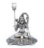 Grey Aluminium Shiva Carved Idol