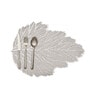 Silver Alyssa Leaf Shaped Textured PVC Dining Table Placemat