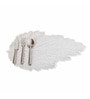Silver Alyssa Leaf Shaped Textured PVC Dining Table Placemat