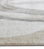 Grey and Beige Abstract Polypropylene 5 ft x 2.5 ft Machine Made Runner