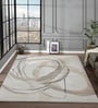 Grey Abstract Polypropylene 6 Ft X 4 Ft Machine Made Carpet