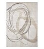 Grey and Beige Abstract Polypropylene 7 ft x 5 ft Machine Made Carpet