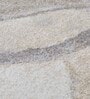 Grey and Beige Abstract Polypropylene 9 ft x 6 ft Machine Made Carpet