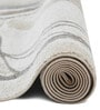 Grey and Beige Abstract Polypropylene 9 ft x 6 ft Machine Made Carpet