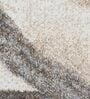 Grey and Beige Abstract Polypropylene 9 ft x 6 ft Machine Made Carpet