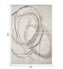 Grey and Beige Abstract Polypropylene 9 ft x 6 ft Machine Made Carpet