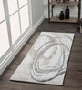 Grey and Beige Geometrical Polypropylene 5 ft x 2 ft Machine Made Runner