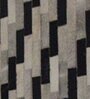 Grey and Black  Hair On Leather Abstract Hand Woven 4X6ft   Carpet