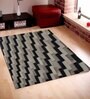 Grey and Black  Hair On Leather Abstract Hand Woven 4X6ft   Carpet