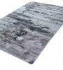 Grey and Black Abstract Viscose 5 ft X 8 ft Hand Tufted Carpet