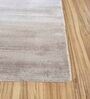 Grey And Black Viscose Plain Solids 4 ft x 6 ft Hand Woven Carpet
