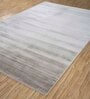 Grey And Black Viscose Plain Solids 4 ft x 6 ft Hand Woven Carpet