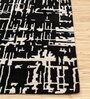 Black Abstract Wool 5 ft x 7 ft Hand Tufted Carpet