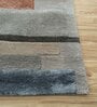 Grey Striped Wool 5 ft x 7 ft Hand Tufted Carpet