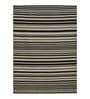 Grey Striped Wool 5 ft X 3 ft Flat Weave Carpet