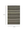 Grey Striped Wool 5 ft X 3 ft Flat Weave Carpet