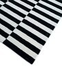 Grey Striped Wool 5 ft x 7 ft Hand Tufted Carpet