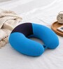 Grey and Blue Memory Foam Travel Neck Pillow