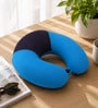 Grey and Blue Memory Foam Travel Neck Pillow