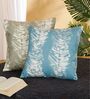 Grey and Blue Velvet Abstract 16x16 inches Cushion Cover Set of 2