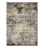 Grey and Cream Abstract 3x5 Feet Machine Made Carpet