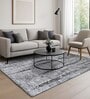 Grey and Cream Abstract 3x5 Feet Machine Made Carpet