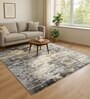Grey and Cream Abstract 3x5 Feet Machine Made Carpet
