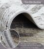 Grey and Cream Abstract 4x6 Feet Machine Made Carpet