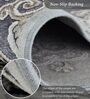 Grey and Cream Neo Persian 5x7 Feet Machine Made Carpet