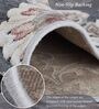 Grey and Cream Persian 3x5 Feet Machine Made Carpet