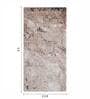 Grey and Orange Abstract Polypropylene 5 ft x 2.5 ft Machine Made Runner