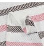 Grey And Pink Cotton And Chenille Stripped 49X60 Inches Throw