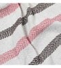 Grey And Pink Cotton And Chenille Stripped 49X60 Inches Throw