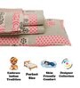 Grey And Pink Floral 210 TC Cotton Queen Sized 1 Double Bedsheet 2 Pillow Covers