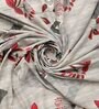 Grey And Red Abstract 210 TC Cotton Queen Sized 1 Double Bedsheet 2 Pillow Covers
