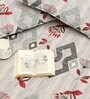 Grey And Red Abstract 210 TC Cotton Queen Sized 1 Double Bedsheet 2 Pillow Covers