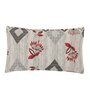Grey And Red Abstract 210 TC Cotton Queen Sized 1 Double Bedsheet 2 Pillow Covers