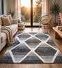 Grey Wool And Cotton 5 X 8 Ft Hand Tufted Carpet