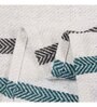 Grey And Teal Green Cotton And Chenille Stripped 49X60 Inches Throw