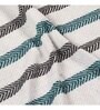 Grey And Teal Green Cotton And Chenille Stripped 49X60 Inches Throw