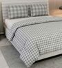 Grey and White 100% COTTON Solid 105 GSM Double Bed Comforter