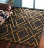 Grey and Yellow Jute Geometric Hand Woven  5x 8 Feet Carpet
