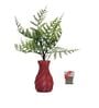 Green Artificial Plants with Red Pot