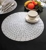Silver Ava Round PVC Dining Table Placemat