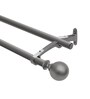 Grey Ball Iron Expandable 1 Curtain Rod with Accessories ( 52 to 144 Inches)