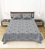 Grey Bedsheet 220 Tc Cotton King Bedsheet With 2 Pillow Covers