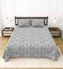 Grey Bedsheet 220 Tc Cotton King Bedsheet With 2 Pillow Covers