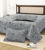 Grey Bedsheet 220 Tc Cotton King Bedsheet With 2 Pillow Covers
